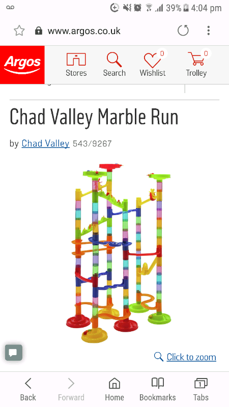 argos chad valley marble run